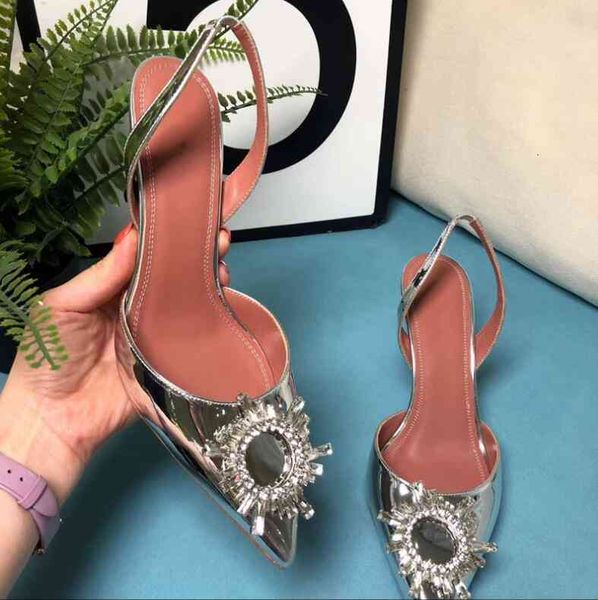

official perfect quality amina begum crystal-embellished satin slingback pumps muaddi crystal elasticated strap shoes, Black