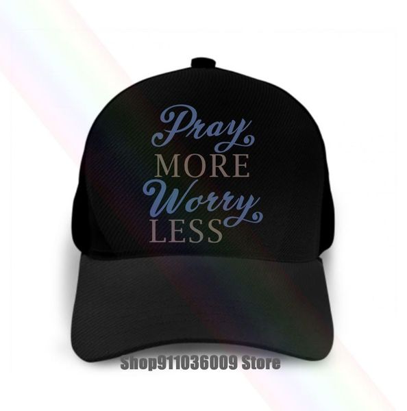 

pray more warry less cap hat cycling caps & masks, Black