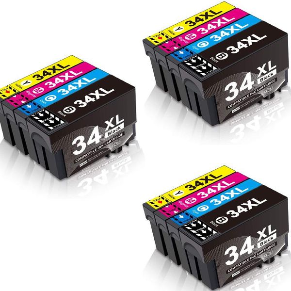 

ink cartridges 34xl compatible for workforce pro wf-3725dwf wf-3720dwf,