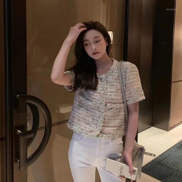 

spring jacket ladies fashion korean retro tweed small fragrance elegant casual short cardigan jacke women's jackets, Black;brown