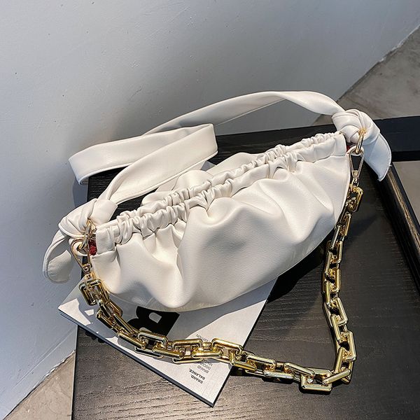 

niche design bag female 2021 new fashion messenger bag french chain shoulder bag underarm dual-use width 28cm