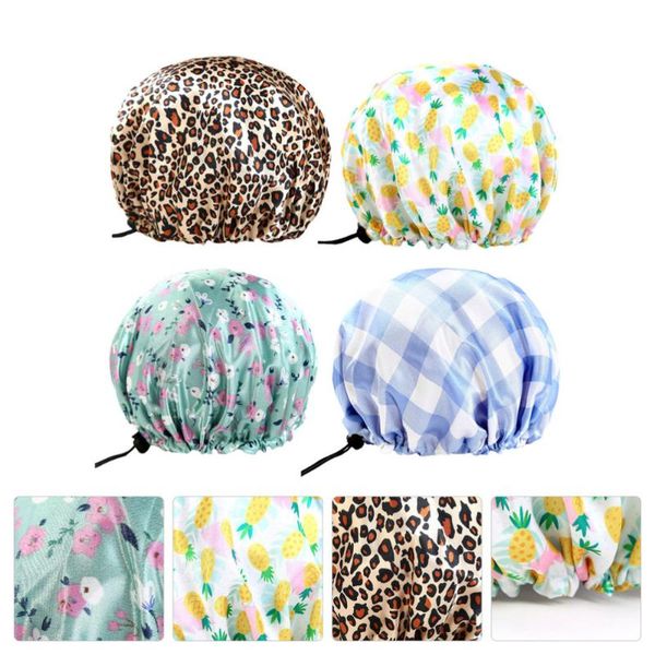 

shower caps 4pcs bathing hat waterproof cover night sleeping