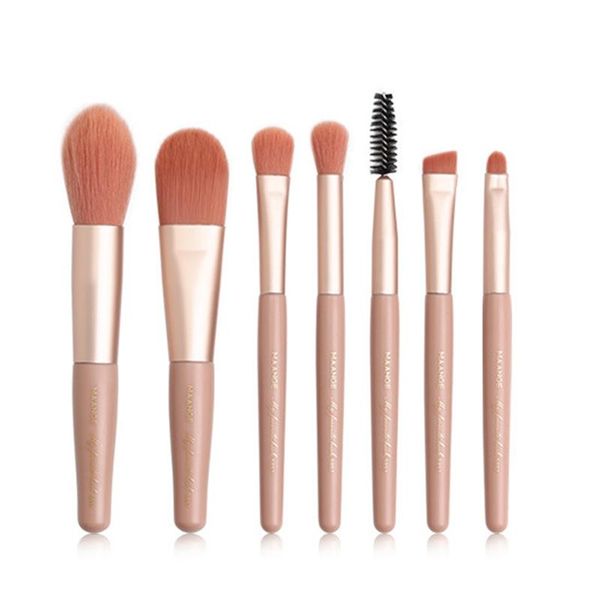 

makeup brushes 7 pcs set powder foundation high light eye shadow brow lip brush soft fiber beauty