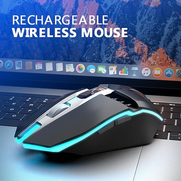 

wireless gaming mouse rechargeable led light optical mice for pc @m23