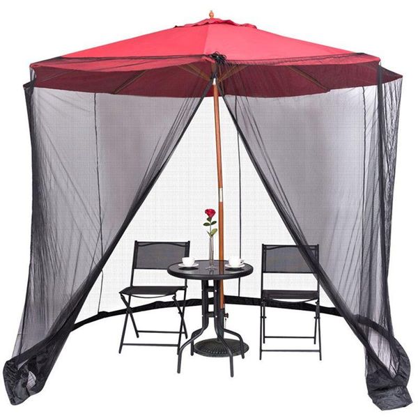 

shade 9/10ft umbrella mosquito netting polyester bug insect net outdoor for patio table zippered mesh enclosure cover