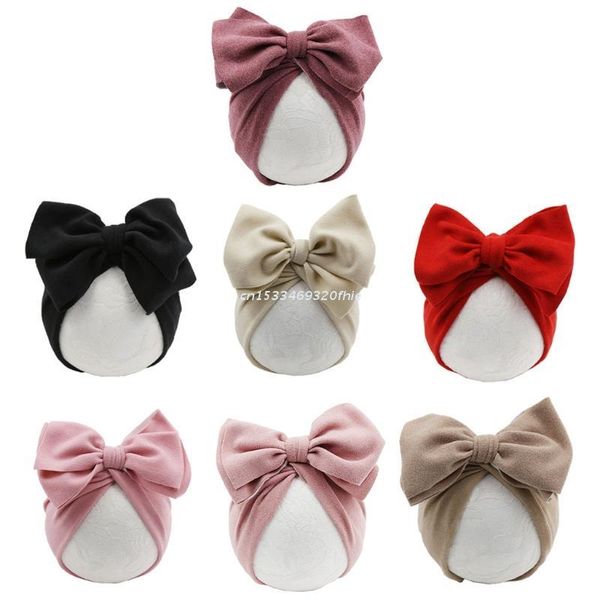 

caps & hats baby girls big bow turban hat born pography props infant beanie dropship, Yellow