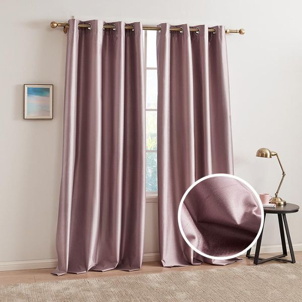

shade finished curtain plain living room bedroom tube window blackout fashion elegant heat insulation & drapes
