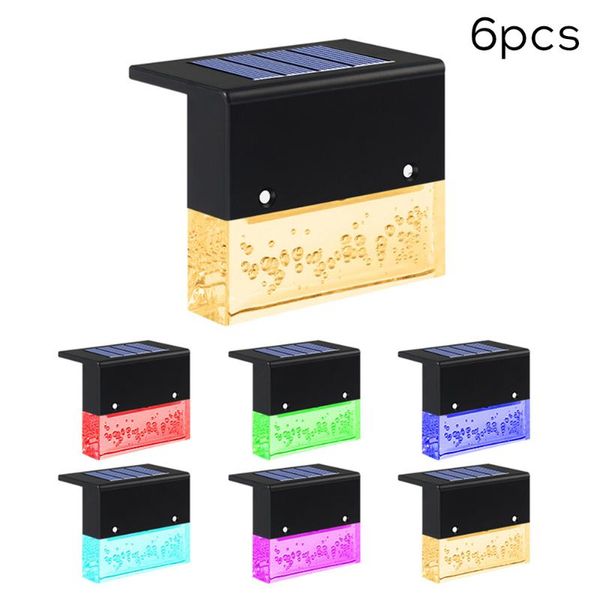 

solar lamps 4/6pcs deck lights step outdoor waterproof led fence lamp for patio stairs garden pathway yard