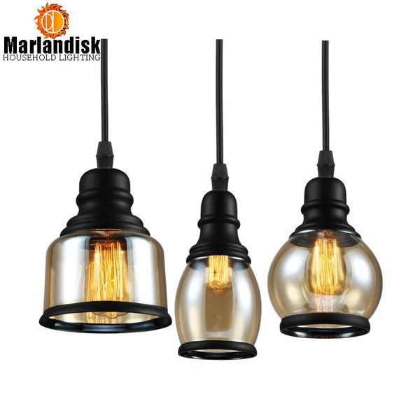 

pendant lamps black bowling-shaped glass amber light vintage creative indoor for dining room coffee shop kitchen(da-30)