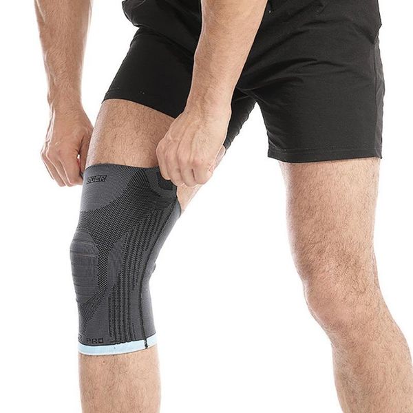 

elbow & knee pads cycling reinforce anti-slip fitness knit prayer protection support gym exercise mountaineering sports basketball, Black;gray