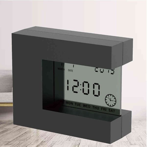Çalar Saat Dijital Ev Ofis Masası Masa İzle Için LCD Saat Modern Takvim Tarih Geri Sayım Sayacı Termometre Pil 211111