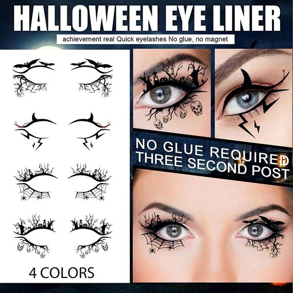 

eyeliner 4pairs sticker eye tattoo diy waterproof disposable eyeshadow face bat halloween decoration makeup