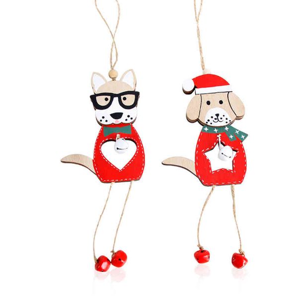 

yinghao christmas tree pendant bell dog pendant wooden crafts home wall decoration