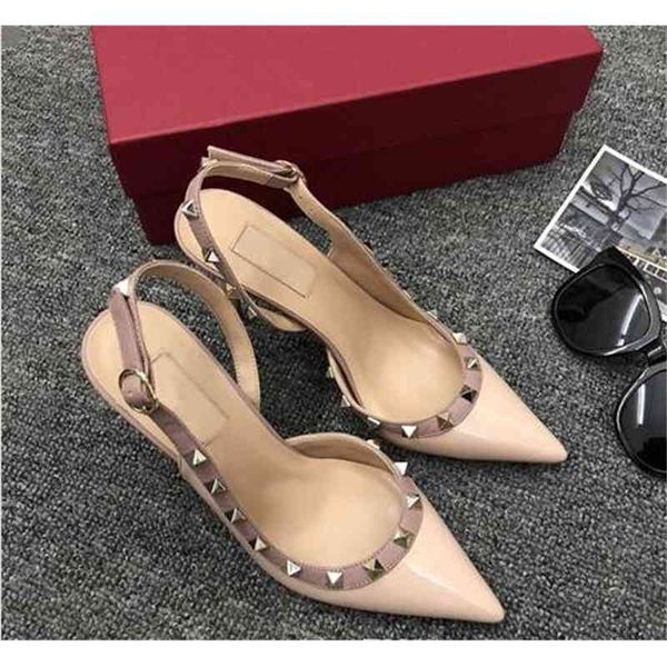 

sale- rivet heels, women's slingback party wedding sandals size 35-42+ box, Black