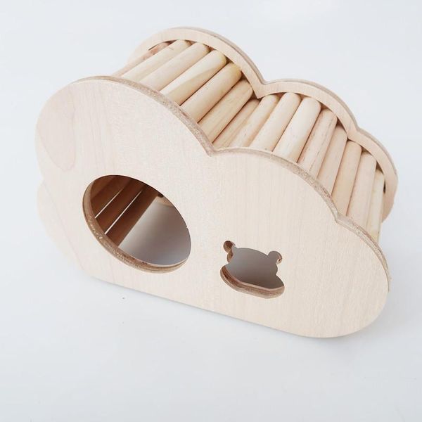 

small animal supplies wooden hamster hideout cute exercise toy house with ladder slide for guinea pig accessories