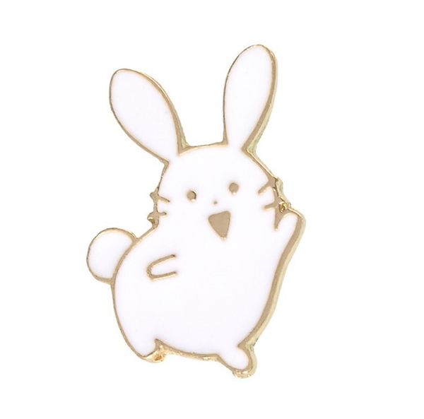 

cartoon cute european and american white rabbit brooch animal badge clothing accessories, Gray
