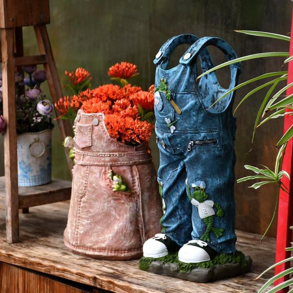 

decorative objects & figurines outdoor gardening denim skirt pants decoration resin flower pot ornaments courtyard park crafts villa balcony