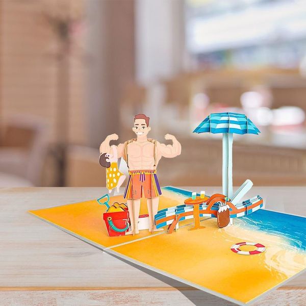 

greeting cards father's day 3d -up card dad personalized blessing envelope happy fathers thanksgiving gifts postcard