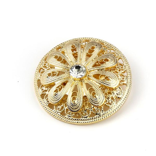 

pins, brooches sunspicems gold color round crystal brooch for women algeria morocco robe caftan pins inidan bohemai wedding jewelry gift, Gray