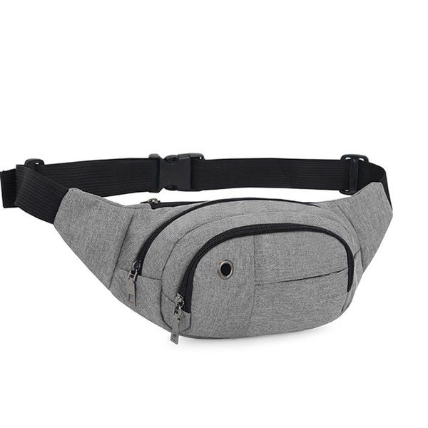 

large capacity nylon waist pack casual travel fanny for women heuptas men's simple solid black gray bag phone bags