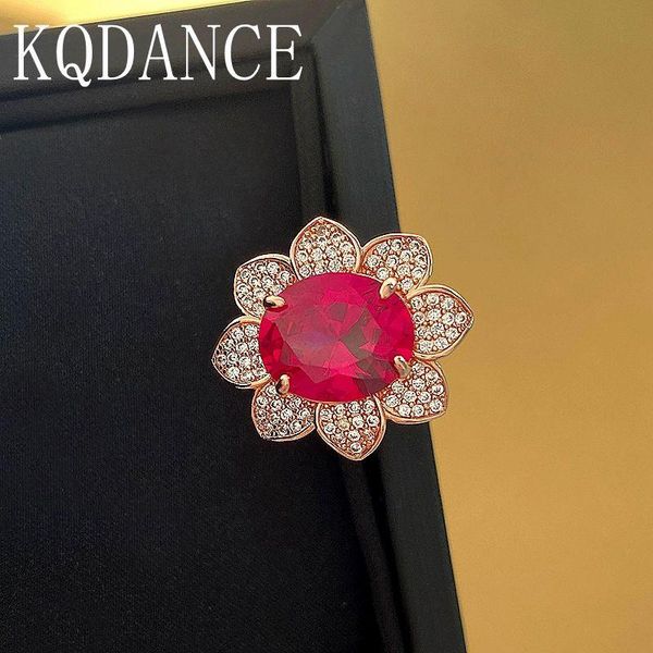 

lab created diamond gemstone ruby sun flower ring adjustable size rose gold color wedding jewelry for women 2021 drop cluster rings, Golden;silver