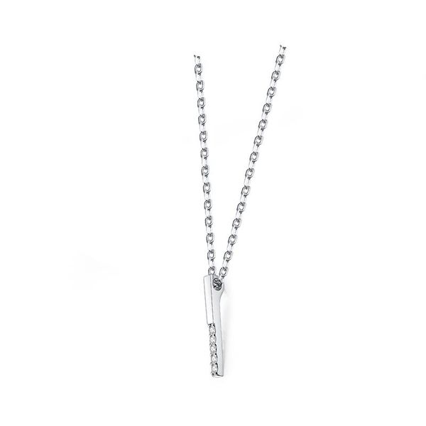 

south korean girls wear small pendants with individual letters and simple zircon necklace4 pendant necklaces, Silver