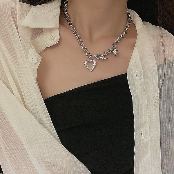 

chokers 2021trendy fashion heart necklace for women neck chain silver pendant choker nekclace girls jewelry items, Golden;silver
