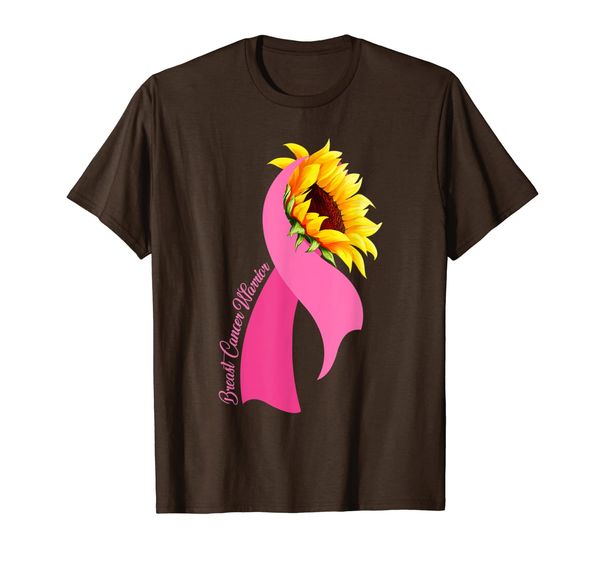 

pink ribbon hippie sunflower breast cancer warrior t-shirt, White;black