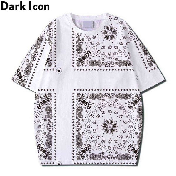 

squared bandana men's t-shirt summer streetwear tshirts for man male 210603, White;black