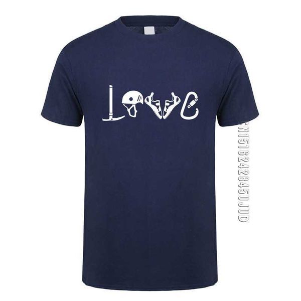 

love climb equipment t shirt men o neck cotton climbing mountain t-shirts man camisetas gift 210629, White;black