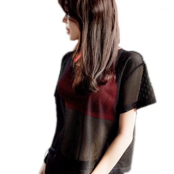 

yoga outfit sport set women fitness clothes running short-sleeved mesh breathable quick-drying