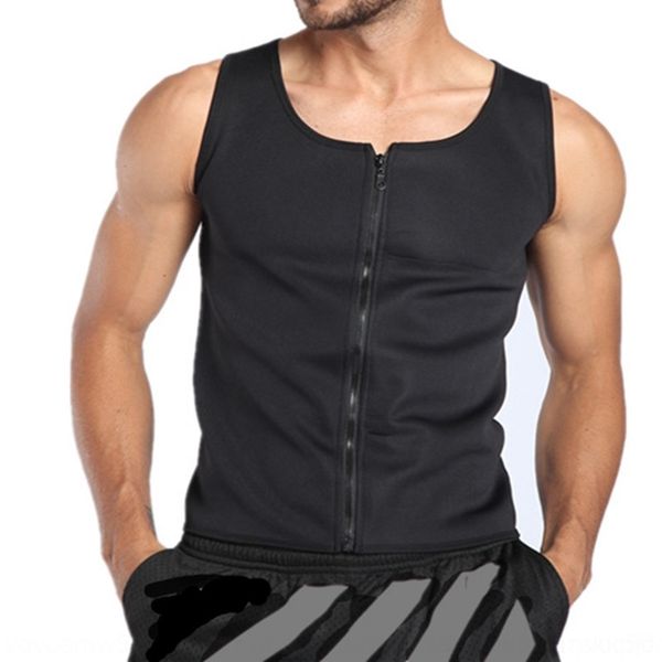

ooq men' waistband vest zipper zipper vest corset waterfall sweat fitness clothes neoprene body men' tank shaping clothes, White;black