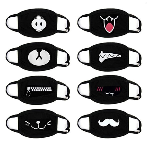 

black personality facial expression funny dust proof cotton mask printing mouth set