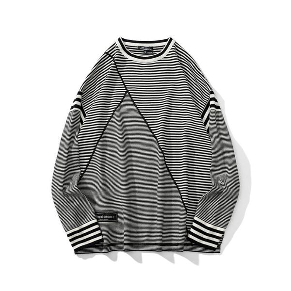 

men's sweaters 2021 striped winter fashion y2k men clothing streetwear knitted oversized sweater harajuku long sleeve pullovers, White;black
