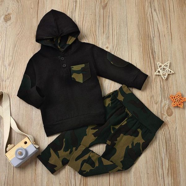 

clothing sets boys camouflage tracksuit suit 2021 fashion baby hooded print pants set outfits for children ropa, White