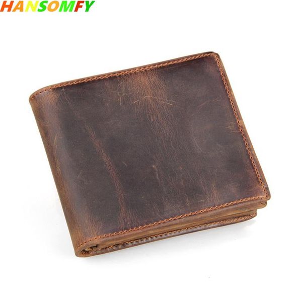 

wallets 2021 men brown short wallet men's holder purses retro coins crazy horse leather genuine, Red;black