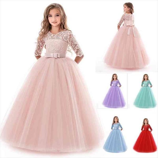 

teenage girl princess lace dresses flower wedding kids for girls children graduation gown baby ceremony, Red;yellow