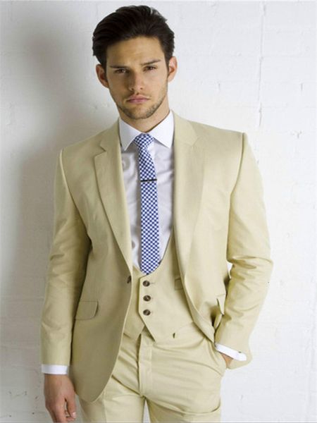 

men's suits & blazers classic male smolking suit groom fine and culinary evening for beige men wedding engraved formal lapel engaged, White;black