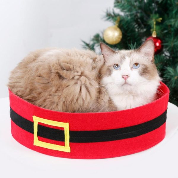 

cat beds & furniture dog bed house santa belt and bat shape soft nest pet cave tent christmas halloween accessories