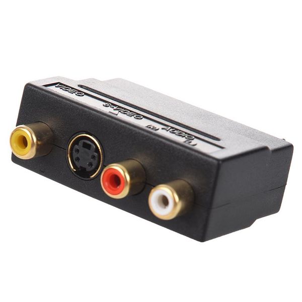 

audio cables & connectors rgb scart to composite rca+s-video av tv adapter