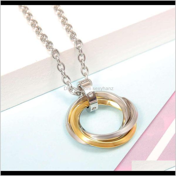 

necklaces & pendants jewelry drop delivery 2021 the jitter network red cast ring titanium steel necklace, japan and south korea hip hop fash, Silver