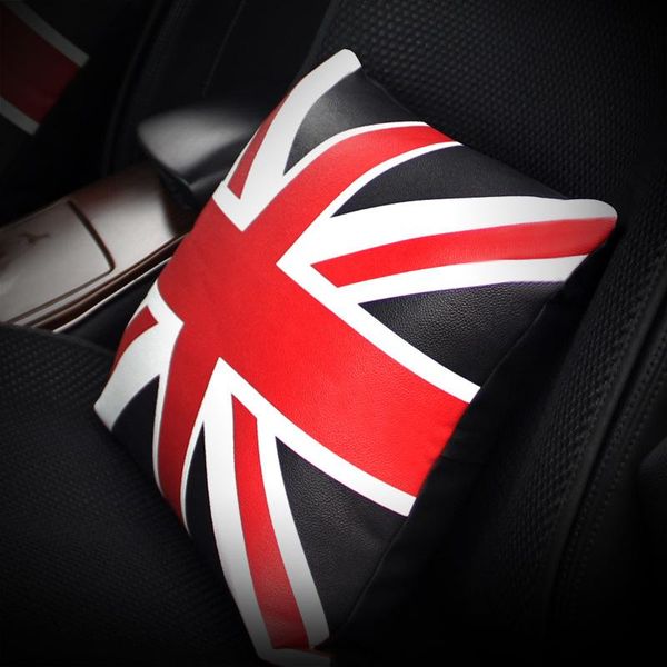 

seat cushions uk flag british printed car support pillow pu leather auto seats decorative pillows for interior accessories black red