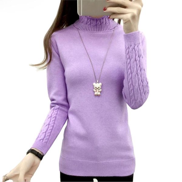

women's sweaters autumn winter solid cashmere sweater women knitted long sleeve turtleneck slim fit basic pullovers 2021, White;black