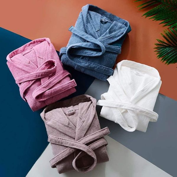 

women's sleepwear sleeprobe casual keep warm homewear autumn winter robe men women toweling terry hooded cotton bathrobe soft japanese, Black;red