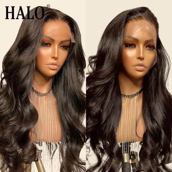 

13x4 lace front human hair wigs pre plucked brazilian body wave remy 28 30 inch closure frontal wig for black woman full1, Black;brown