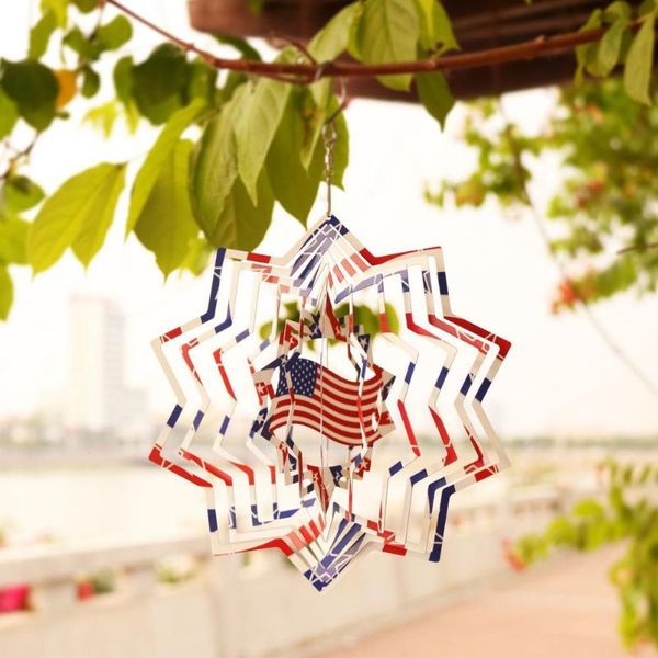 

decorative objects & figurines wind chimes eye-catching flag pattern plastic rotating bell ornaments supplies for home creative wall hanging