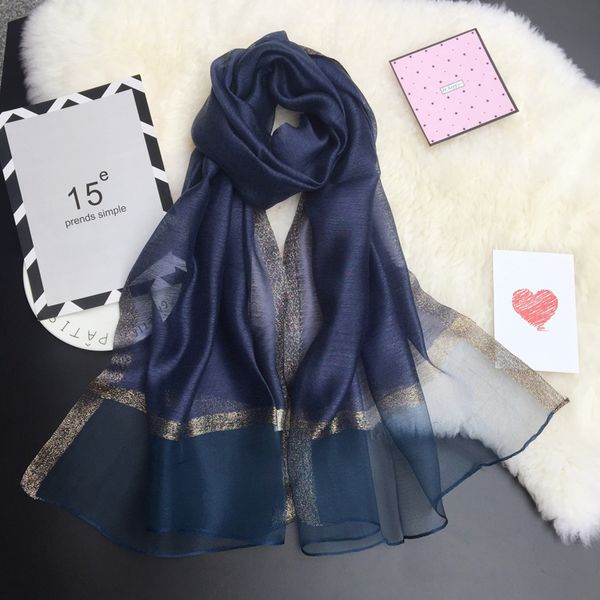 

patchwork silk scarf man women 4 seasons long pashmina shawl solid foulard scarves neck wrap stole fashion accessories luxury gift 12 colors, Blue;gray