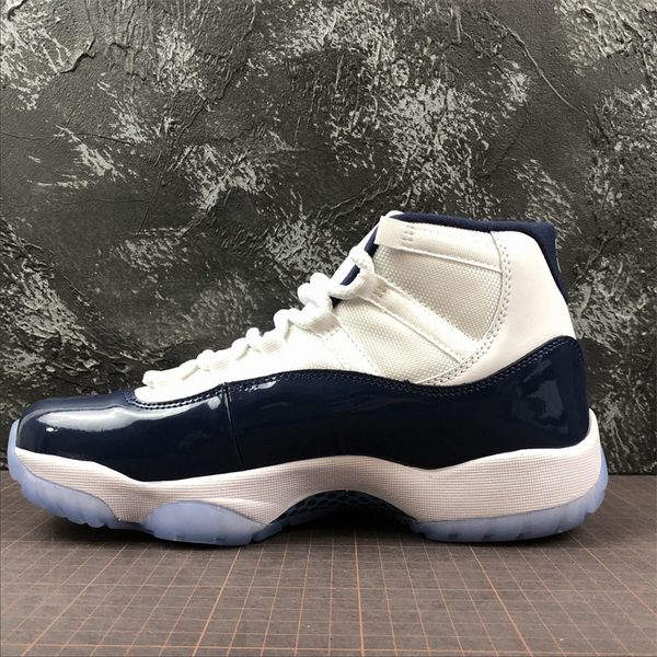 

11 xi midnight navy mens basketball shoes jumpman 11s blue white sports sneakers ship with size us7-13