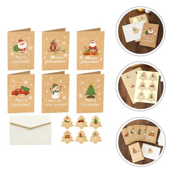 

greeting cards 48 pcs blessing wish retro creative half-fold stickers