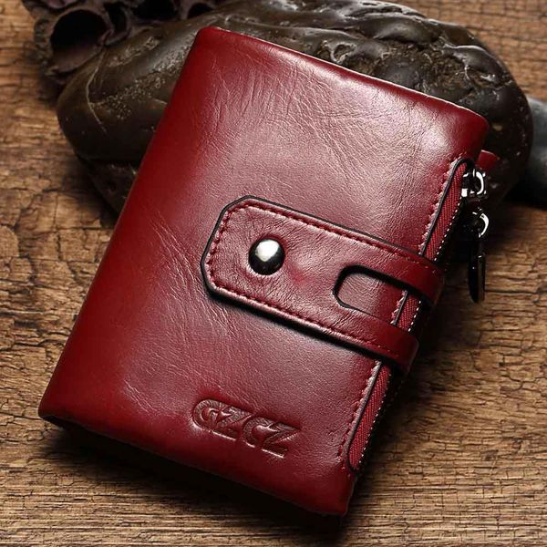 

engraved name genuine leather wallet fashion small women carteira feminina female purse id card holder, Red;black